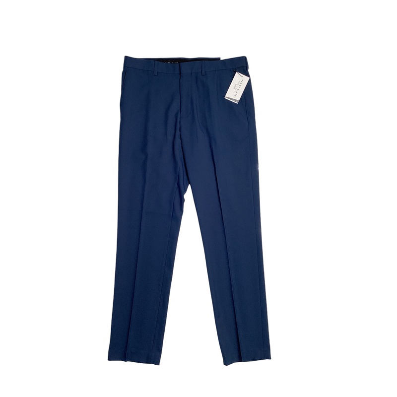 Perry Ellis Portfolio Mens Slim Fit Flat Front Golf Pants Navy Blue 34 x 32