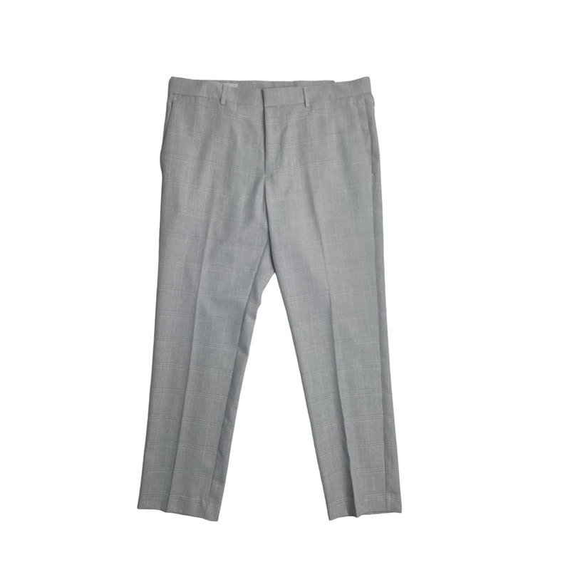 Perry Ellis Portfolio Mens Slim Fit Flat Front Twill Pants Light Grey 34 x 30