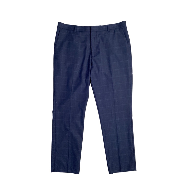 Perry Ellis Portfolio Mens Slim Fit Flat Suit Dress Pants Navy Blue 36 x 29