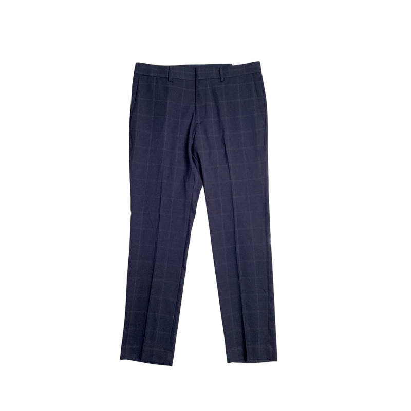 Perry Ellis Portfolio Mens Slim Fit Twill Flat Front Pants Dark Navy Blue 34 x 29