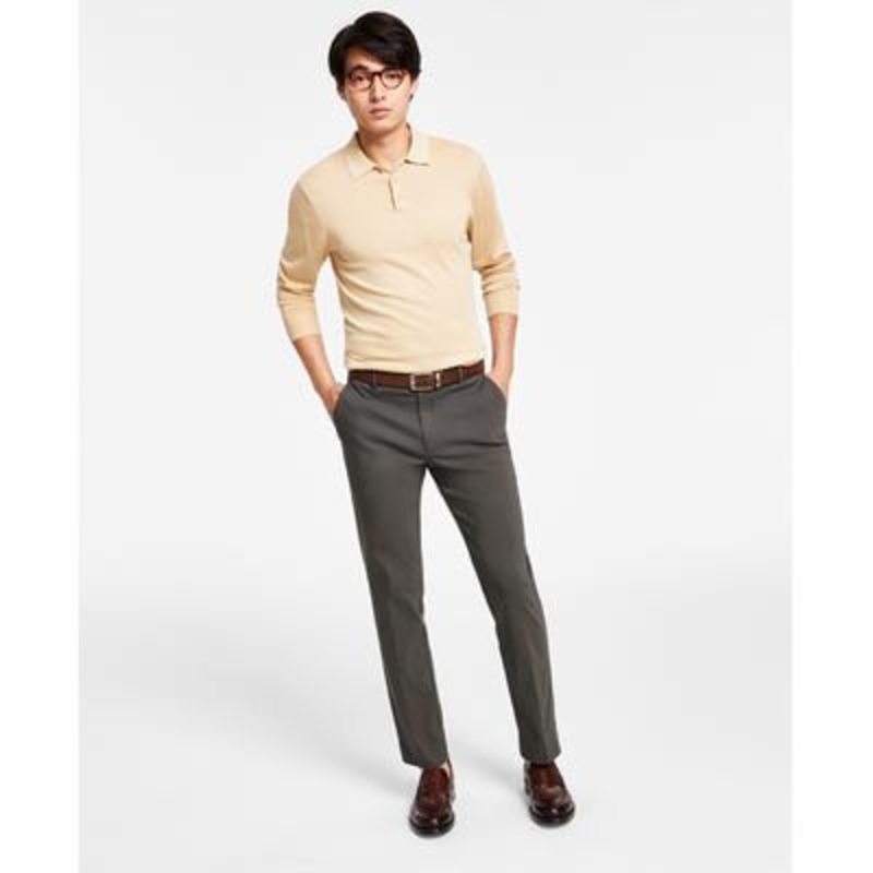 Tommy Hilfiger Men's Modern Fit Flat Front Twill Flex Pants Green 30 x 32