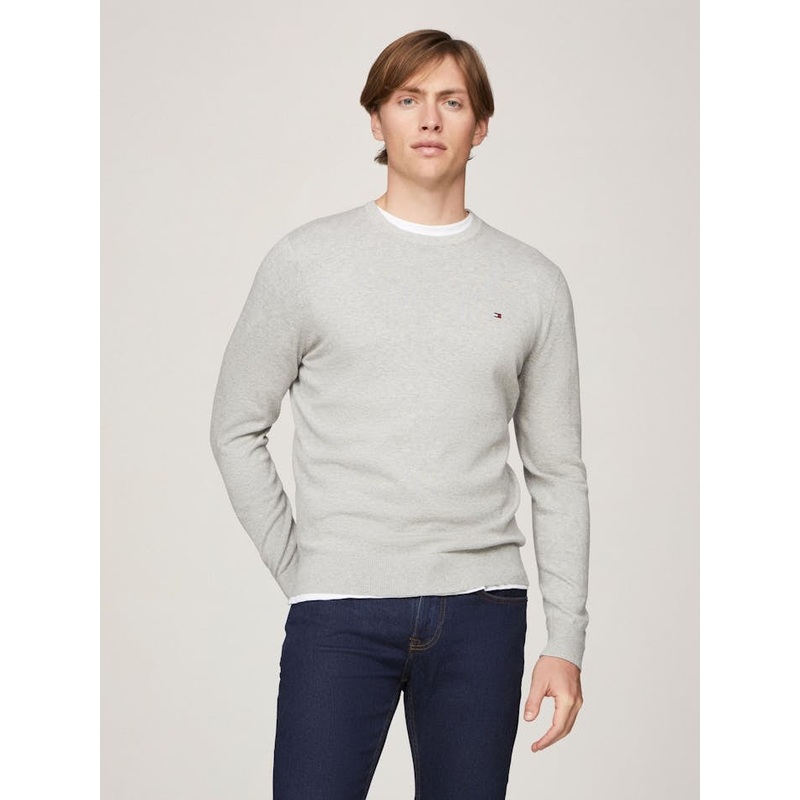 Tommy Hilfiger Mens Big Tall Amherst Crewneck Sweater Grey Heather 4XLT