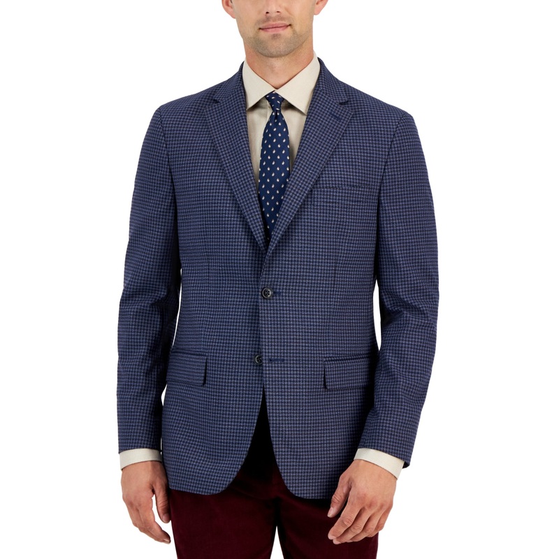 Tommy Hilfiger Mens Sport Coat Blazer  Blue Brown 38R
