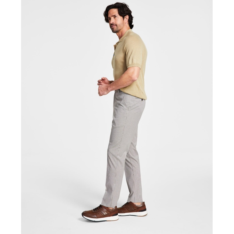 Tommy Hilfiger Modern Fit Flex Plaid Suit Dress Pants  Tan 33 x 30