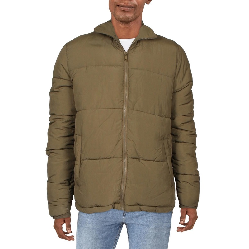 COTTON ON Mens Essential Recycled Puffer Jacket Coat Green Medium