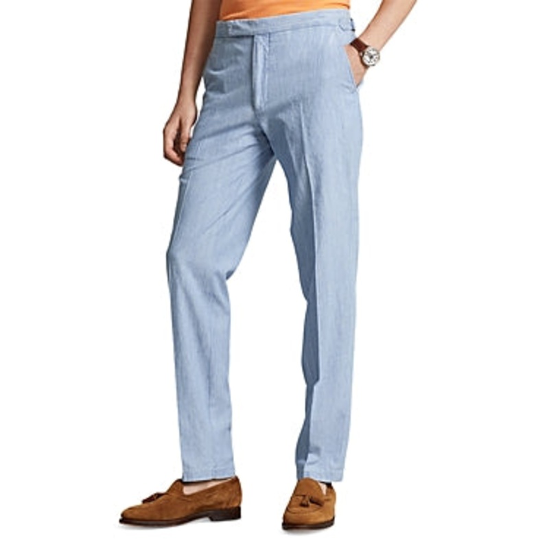 Polo Ralph Lauren Chambray Cotton Dress Pants Trousers 40 x 34 Light Blue