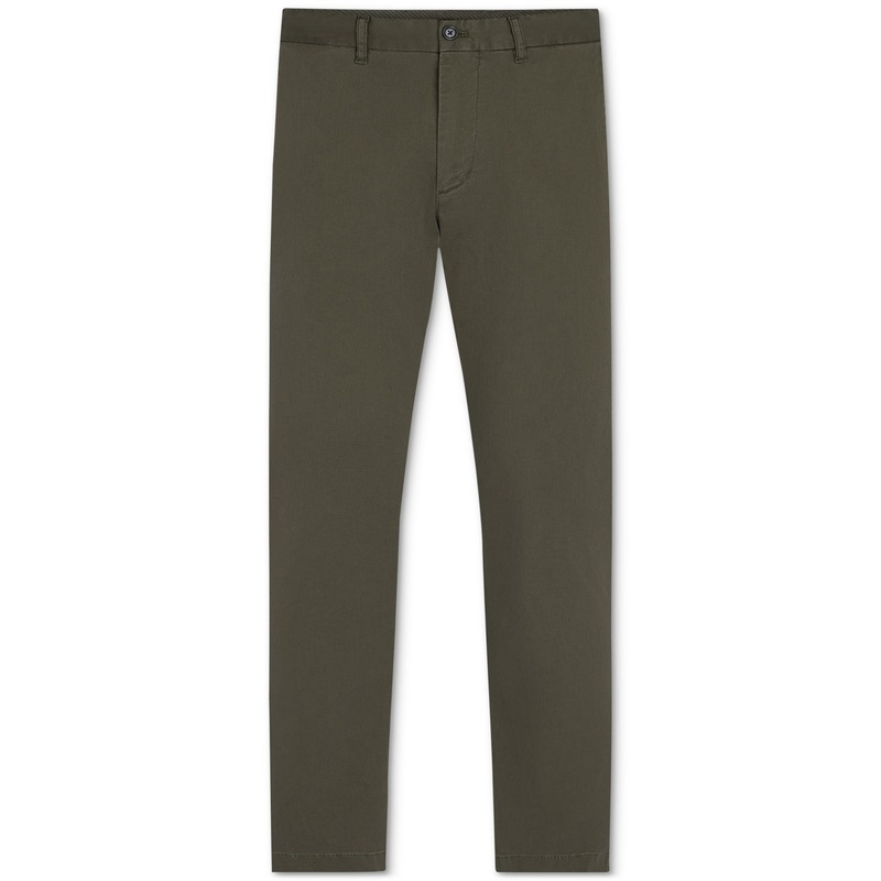 Tommy Hilfiger Mens Garment Dyed Denton Chino Pants Army Green 30 x 32
