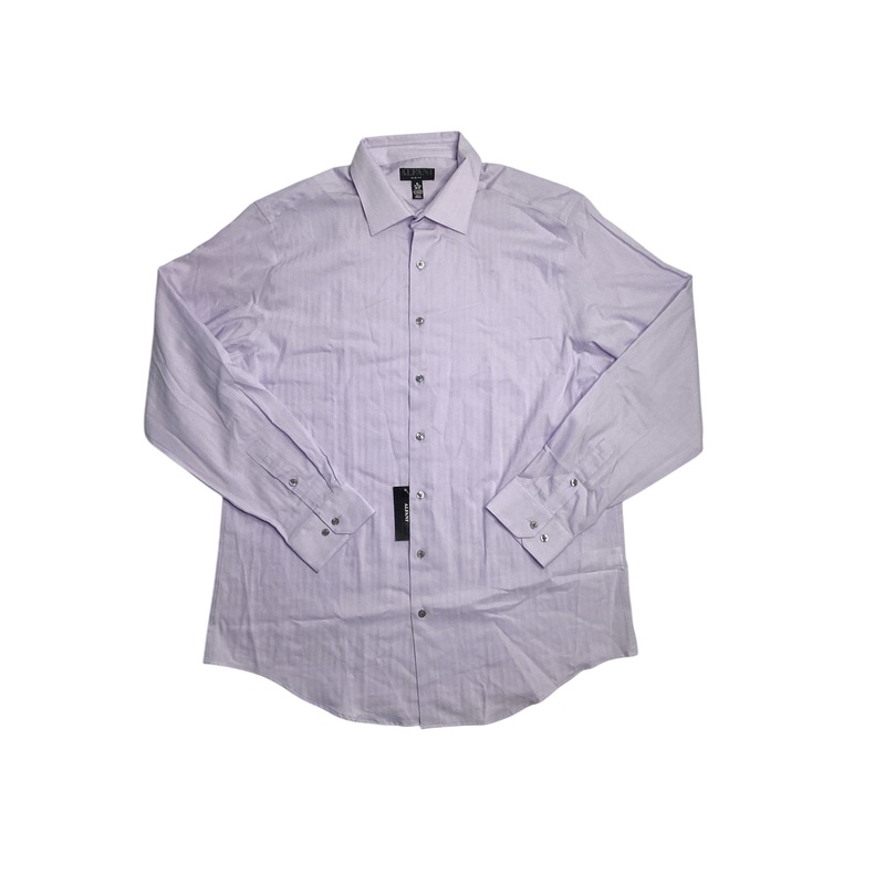 Alfani Mens Slim Fit Performance Button Down Shirt Lavender 17 17.5 36 37