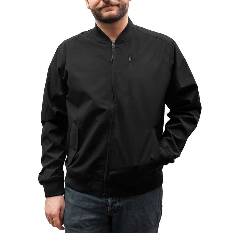 Hawke Co. Mens Bomber Jacket Coat Black Small