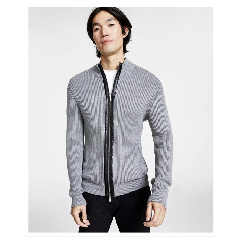I.N.C. International Concepts Men's Ribbed-Knit Full-Zip Cardigan Sweater XXL