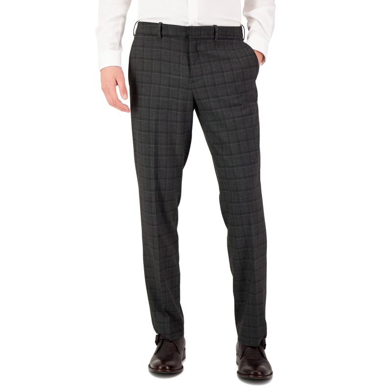Perry Ellis Portfolio Mens Modern Fit Stretch Solid Pants Charcoal Grey 40 x 30