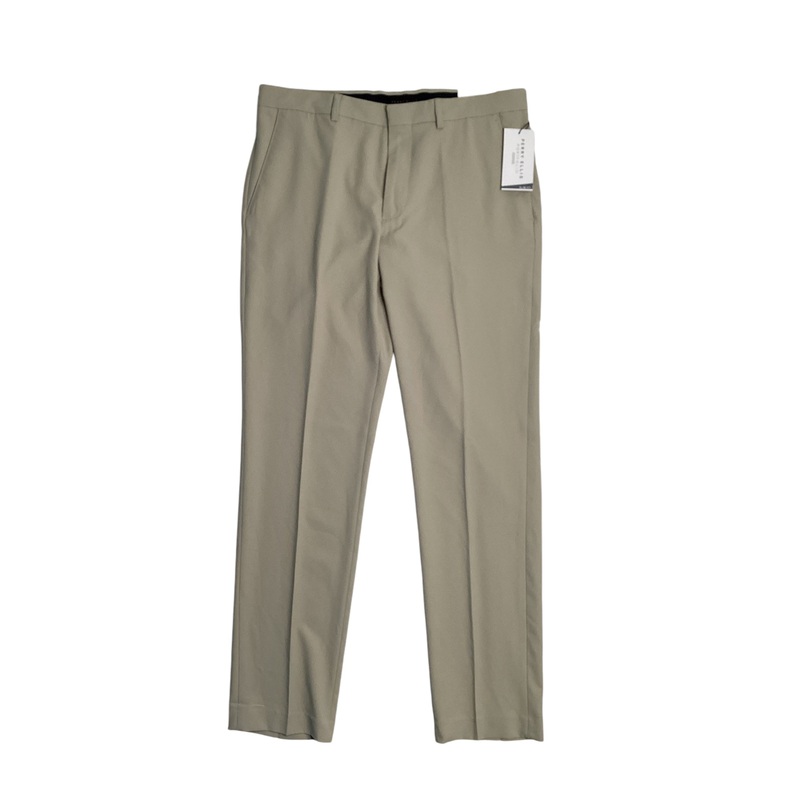Perry Ellis Portfolio Mens Slim Fit Golf Pants Aluminum Beige 33 x 32