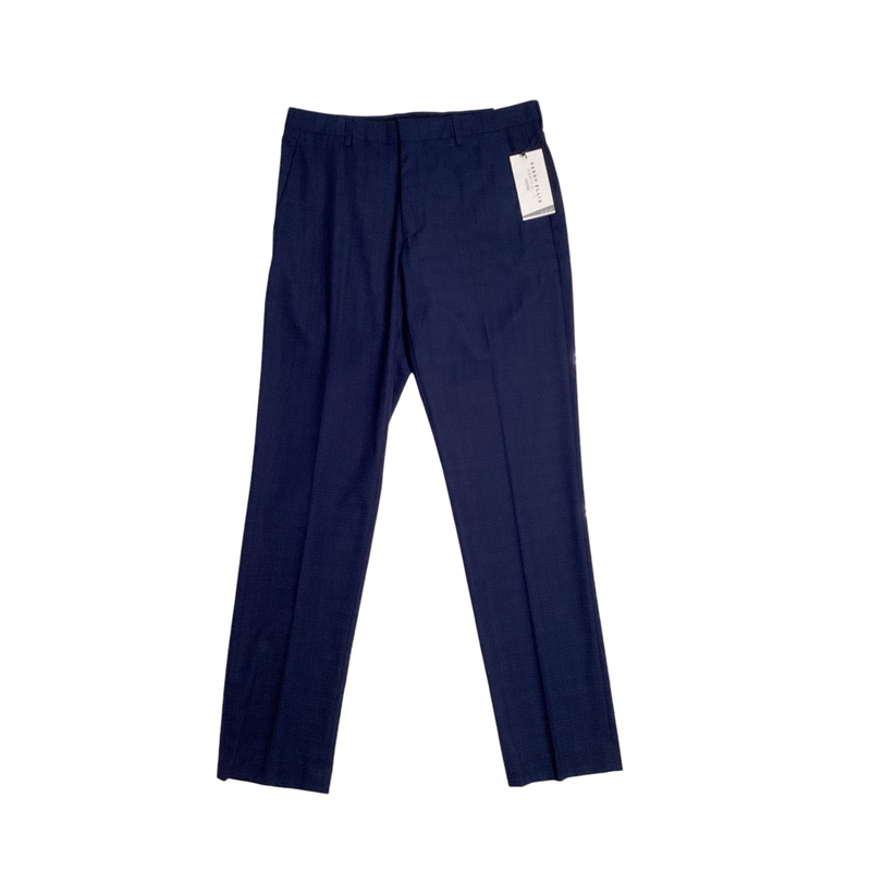 Perry Ellis Portfolio Mens Slim Fit Solid Stretch Pants Navy Blue 38 x 32