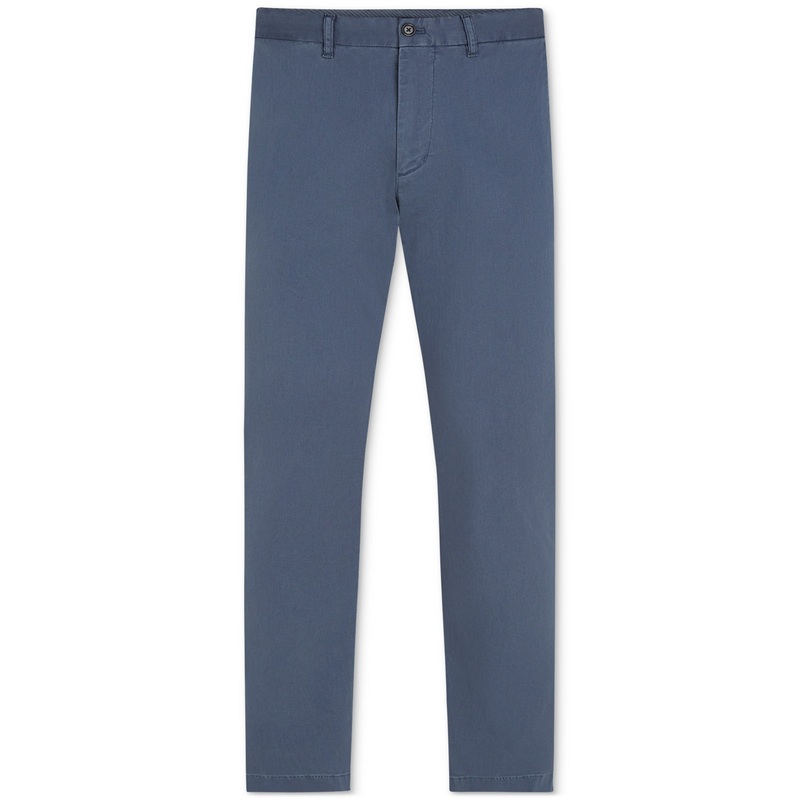 Tommy Hilfiger Mens Garment Dyed Denton Chino Pants Aegean Sea Blue 40 x 30