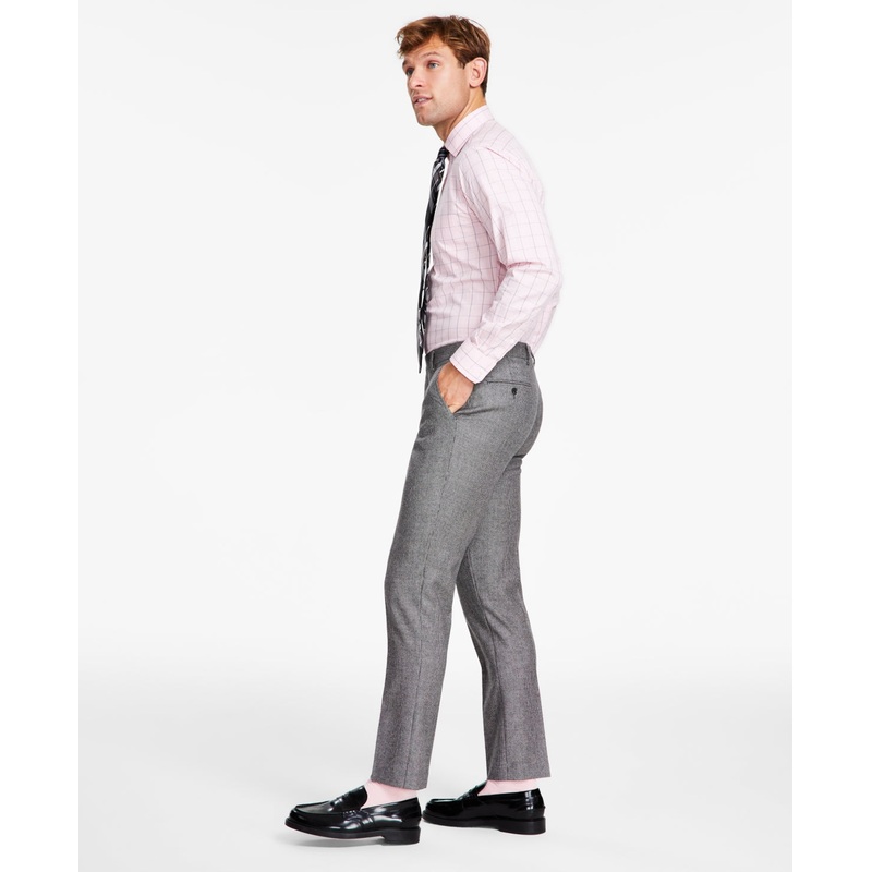 Tommy Hilfiger Mens Modern Fit Stretch Wool Dress Suit Pants Black White 34 x 34