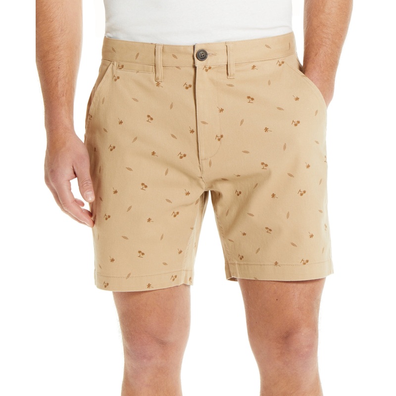 Weatherproof Vintage Mens 7 Shorts Nomad Palm Print Beige 40