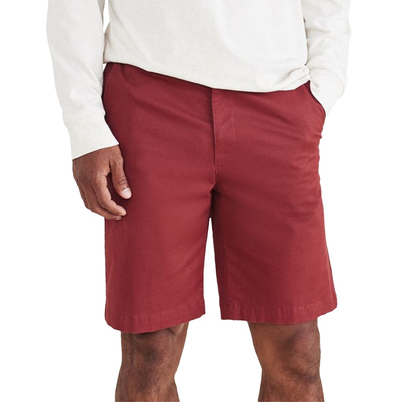 Dockers Mens Ultimate Stretch Solid Flat Front Shorts Spiced Apple 31