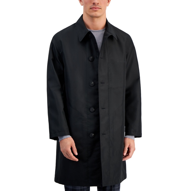 Hugo Boss Men's Relaxed Fit Coat Black Large Water Repellent