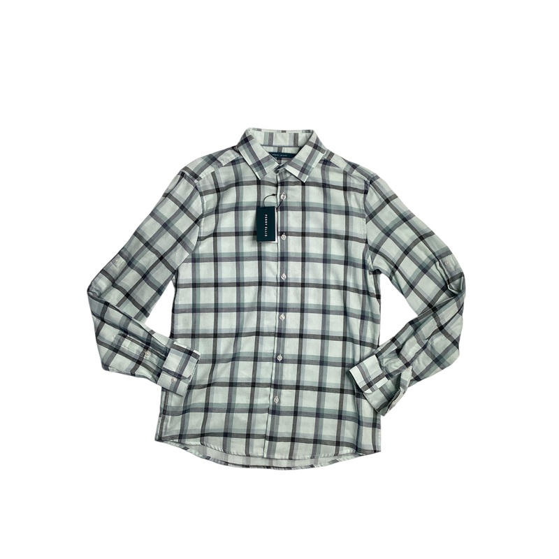 Perry Ellis Mens Plaid Button Down Shirt Green  Small