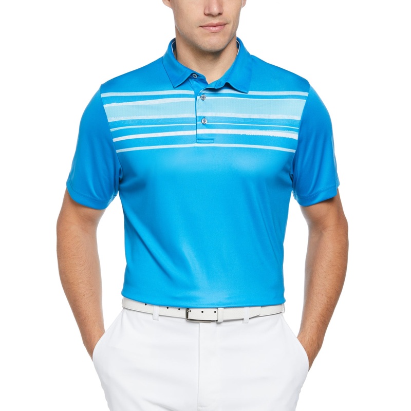 PGA TOUR Mens Athletic Fit Terrain Short Sleeve Polo Shirt Hawaiian Surf XL