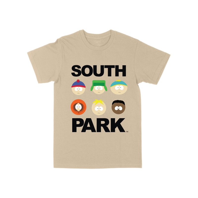 Philcos Mens South Park Heads T Shirt Beige 2XL