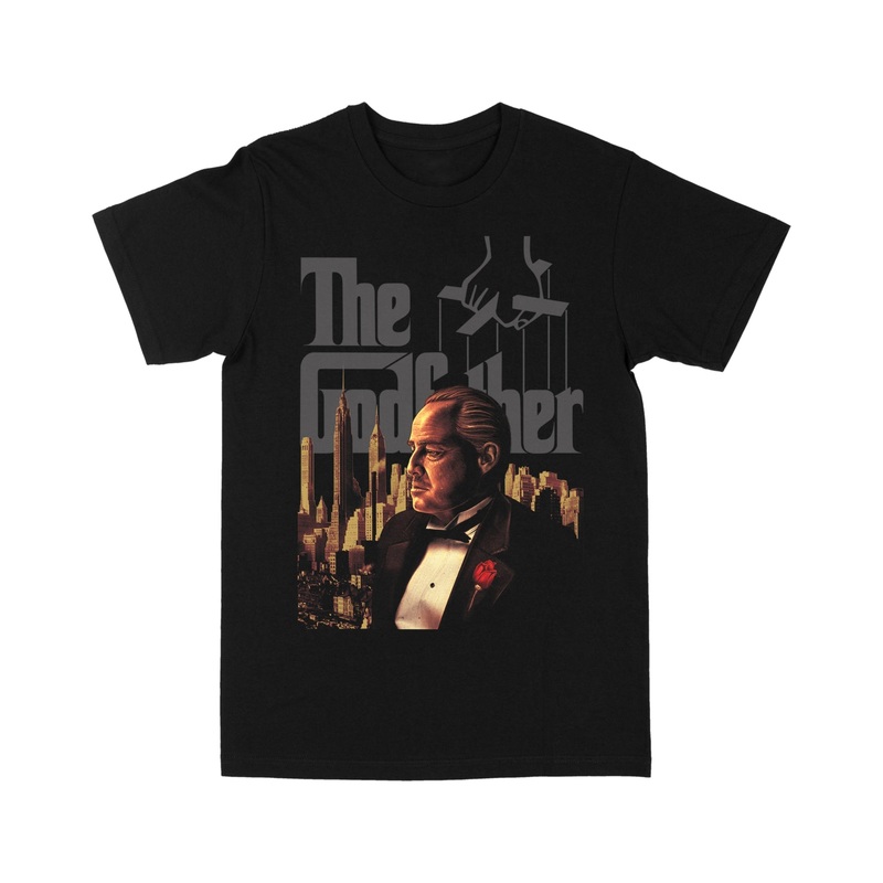 Philcos Mens Vito NYC 50th The Godfather Graphic T Shirt  Black Medium