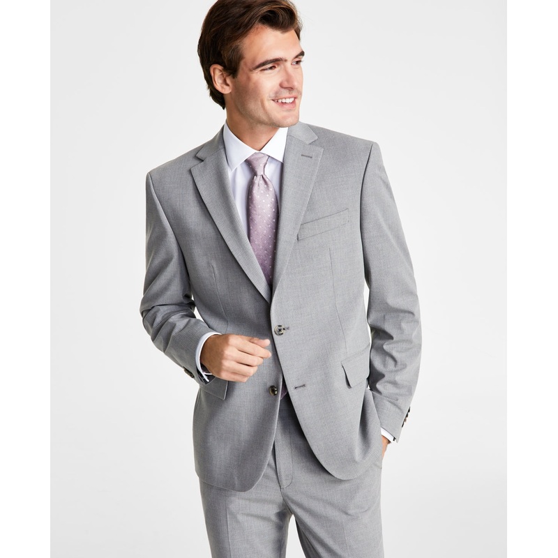Ben Sherman Skinny-Fit Suit Jacket Light Grey Pinstripe 40S