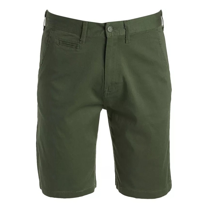 Galaxy By Harvic Men's 5 Pocket Chino Shorts Olive Green 36