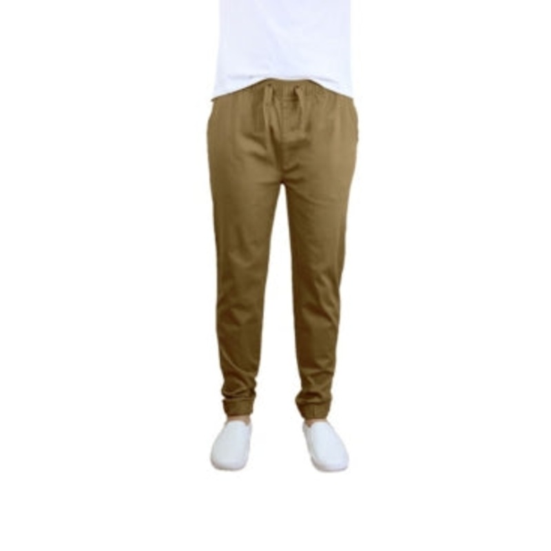 Galaxy By Harvic Men's Twill Jogger Pants Timber Brown XL