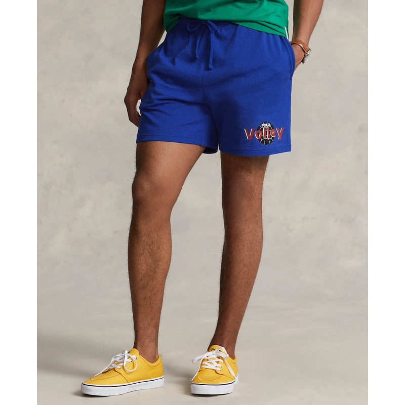 Polo Ralph Lauren Mens Waffle Knit Graphic Shorts Polo Blue Red  XL