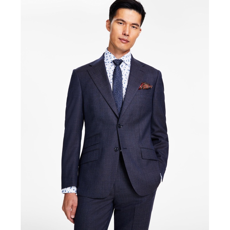 Tallia Mens Slim-Fit Stretch Solid Navy Blue Blazer Sport Coat 38S Jacket Wool