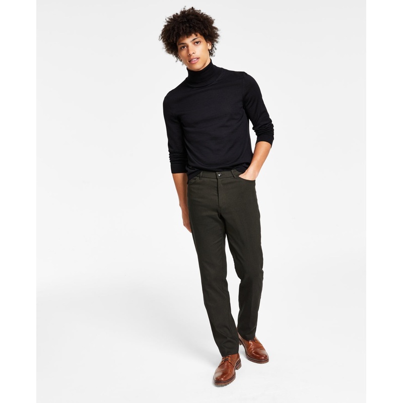 Tommy Hilfiger Mens Modern Fit Olive Twill Flex Pants Green 33 x 32