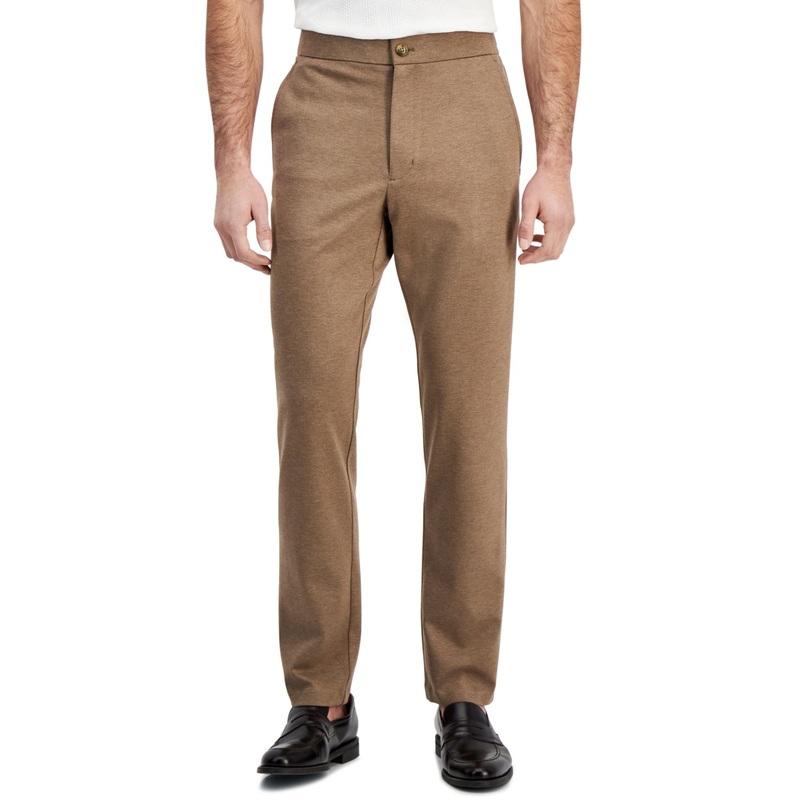 Alfani Men's Modern Fit Soft Suit Dress Pants Mulch Heather Brown  38 x 32