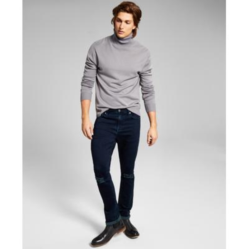 And Now This Men's Solid Grey Turtleneck Sweater 2XL XXL