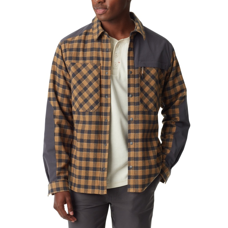 Bass Outdoor Men's Utility Brushed Twill Shacket Sweatshirt Yellow XL