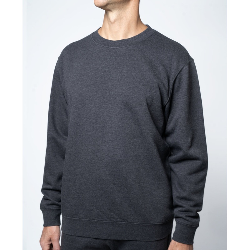 Lazer Men's Burnout Fleece Crewneck Sweatshirt Grey Medium