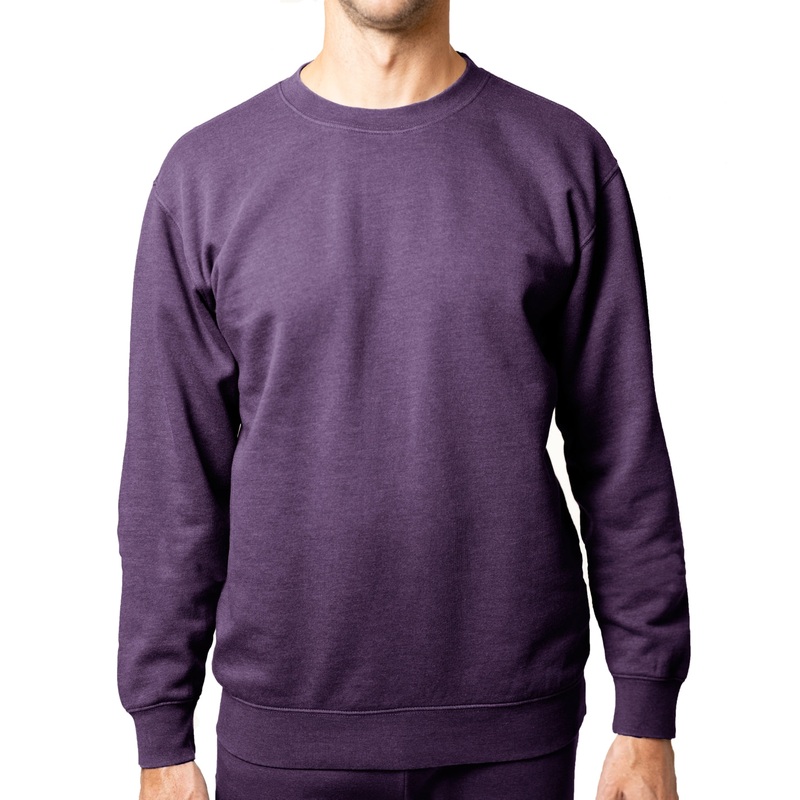Lazer Mens Burnout Fleece Crewneck Sweatshirt Plum Purple Large