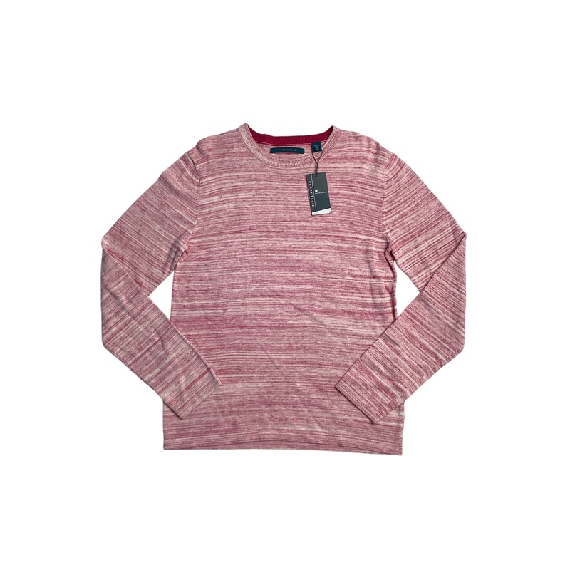 Perry Ellis Mens Space Dyed Long Sleeve Crewneck Sweater Sangria Pink 2XL