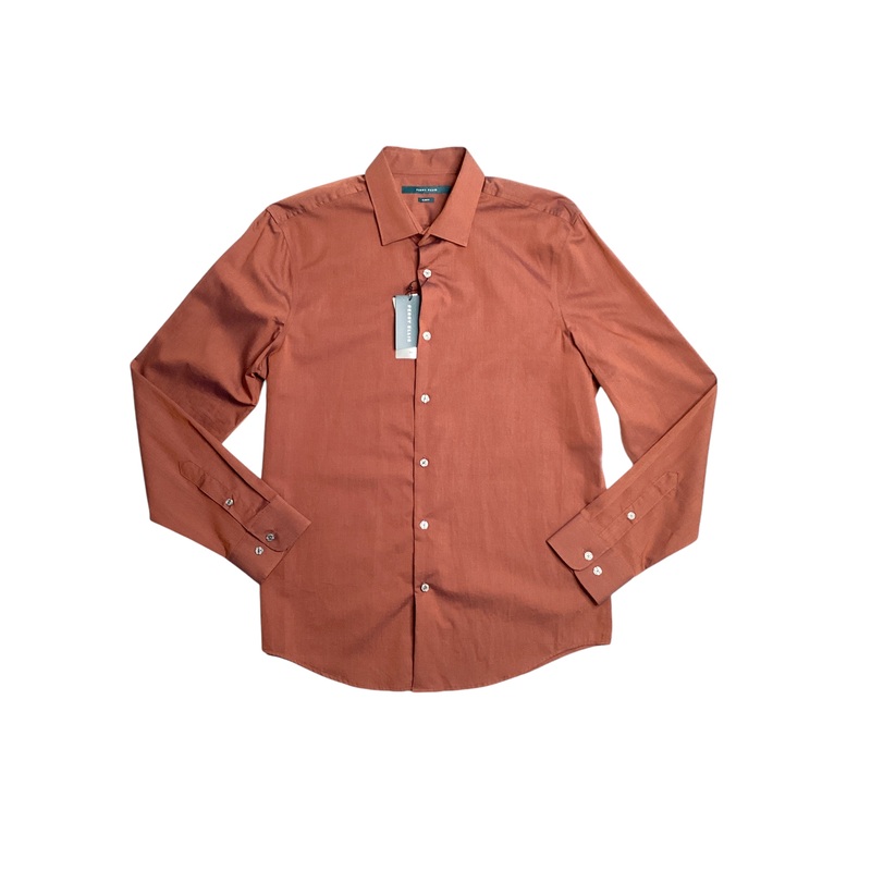 Perry Ellis Mens Spill Resistant Long Sleeve Button Down Shirt Potters Clay 2XL