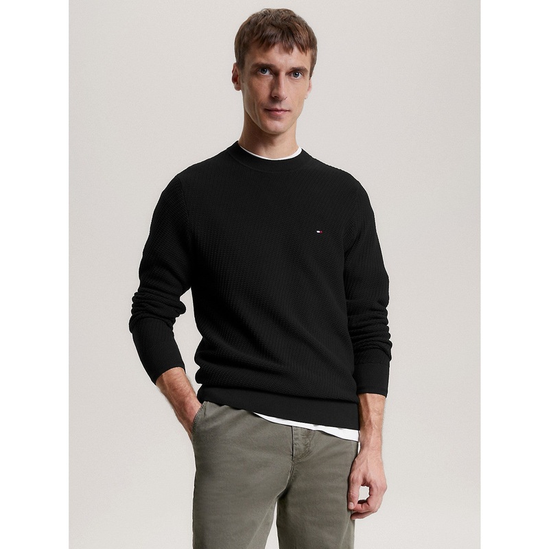 Tommy Hilfiger Men's Rectangle Stitch Sweater Black XL