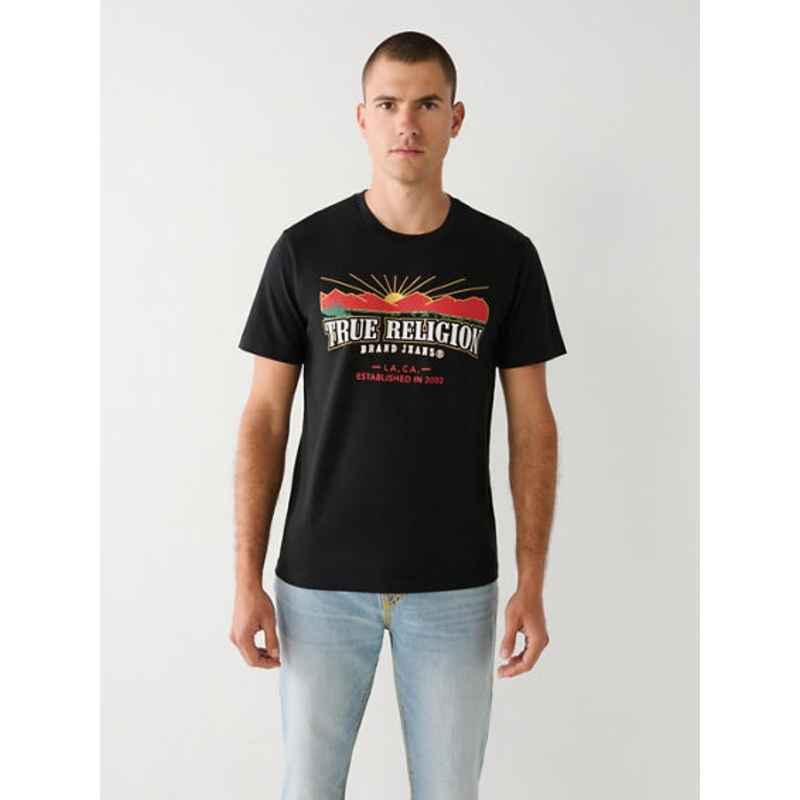 True Religion Men's Short Sleeve Graphic T Shirt Jet Black XXL