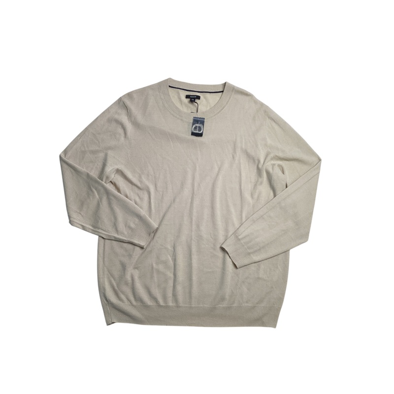 Alfani Men's Long Sleeve Crewneck Sweater Brown Rice Beige XL