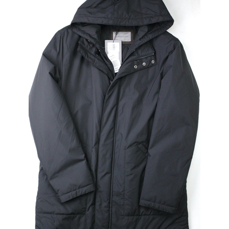 Corneliani Technical Parka Coat Size 56 IT / 46 US With Zip Out Bib Black