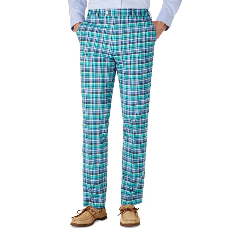 Lauren Ralph Lauren Men's Classic-Fit Madras Plaid Dress Pants 42 x 30 Green