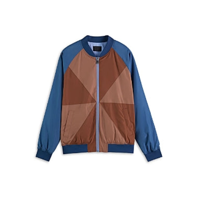 Scotch & Soda Cut and Sew Reversible Full Zip Bomber Jacket Ocean Blue Medium