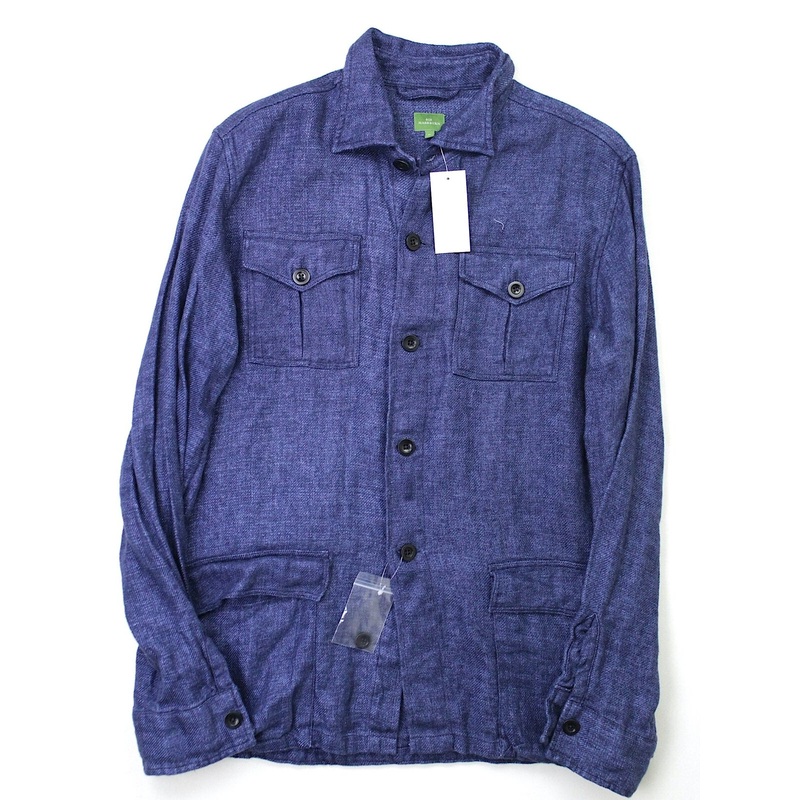 Sid Mashburn Men's Cotton Military Jacket Small Indigo Blue