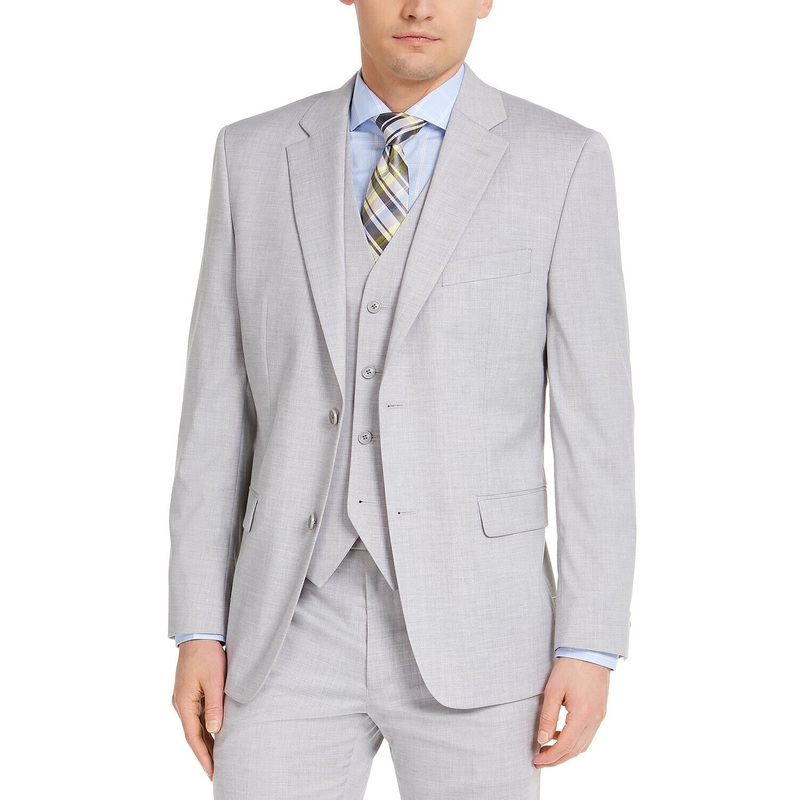 Alfani Men's Classic-Fit Stretch Light Gray Solid Suit Jacket 38L