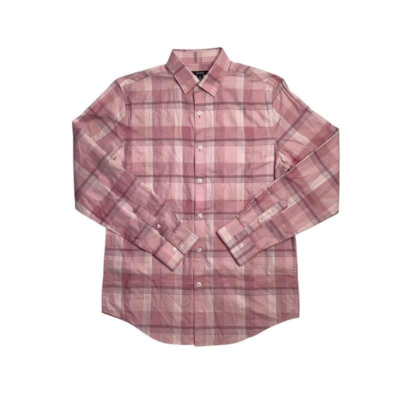 Alfani Men's Lomia Regular Fit Button Down Shirt Rose Brocade Pink XL