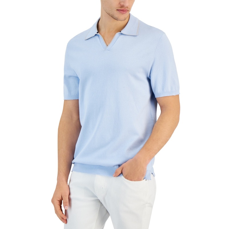 Alfani Men's Short Sleeve Open Collar Short Sleeve Polo Shirt Croquis 2XL