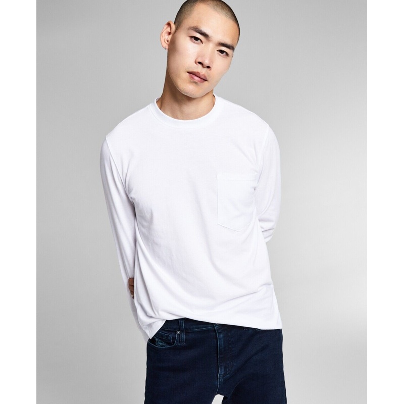 And Now This Men's Pocket Long-Sleeve T-Shirt White Medium